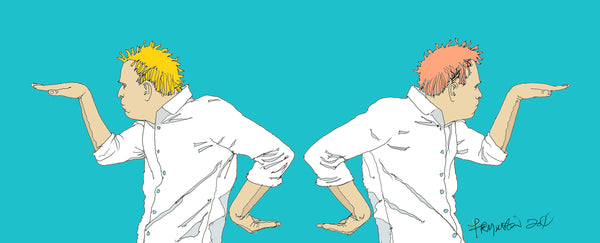 Crazy twin male Egyptian dancers