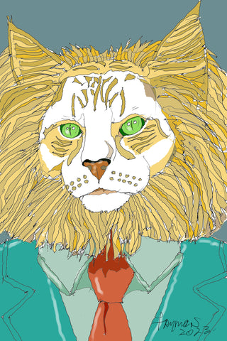 Main Coon in a suit