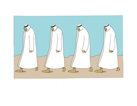 4 Arabs in white robes