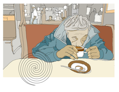 Coffee - old man in a diner