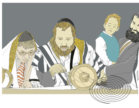Jews reading from the Torah